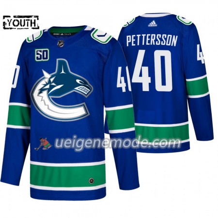 Kinder Eishockey Vancouver Canucks Trikot Elias Pettersson 40 50th Anniversary Adidas 2019-2020 Blau Authentic
